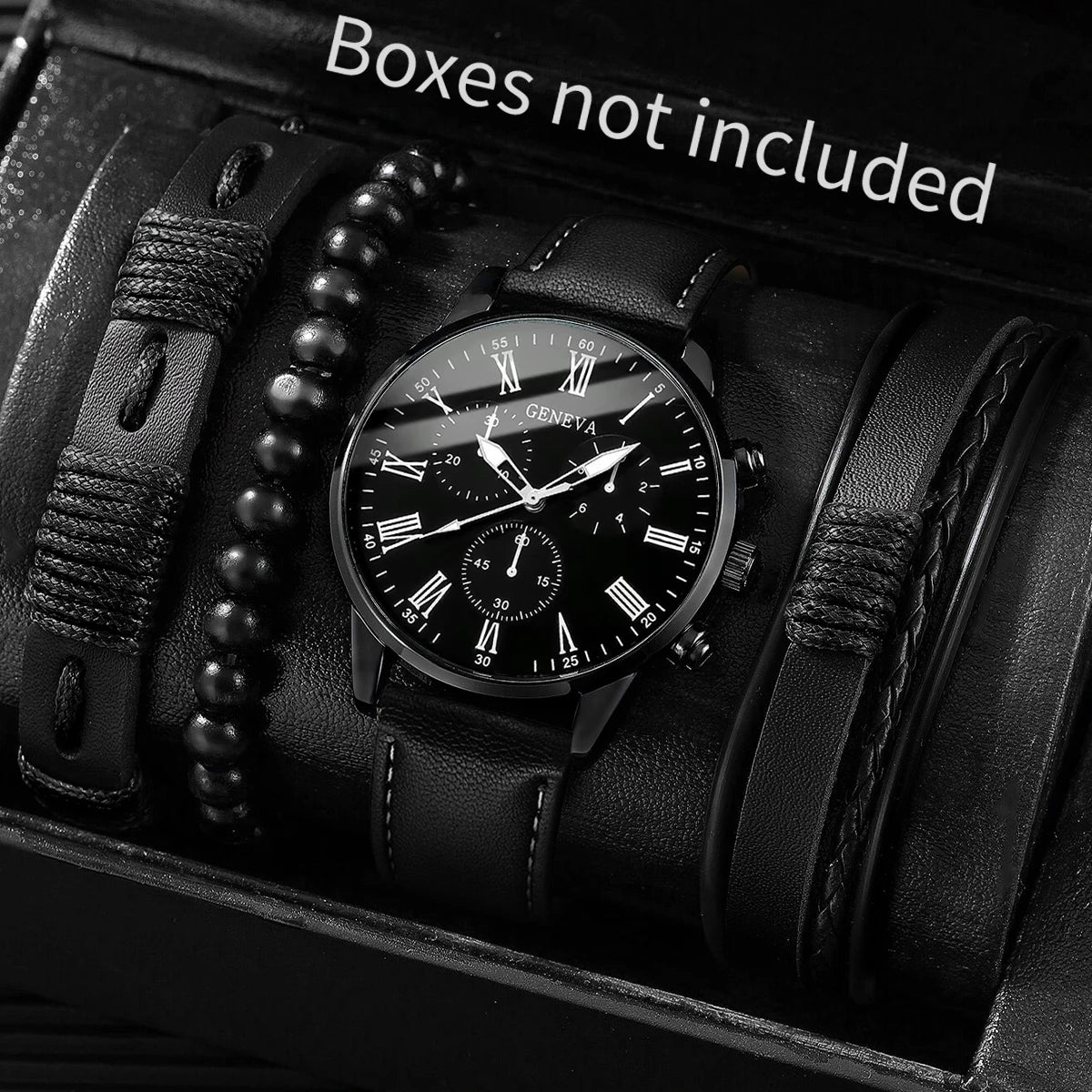 4/5PCS Fashion Men Watches Casual Male's Quartz Watch Bracelets Set Relogio Masculino Reloj Hombre(Without Box)