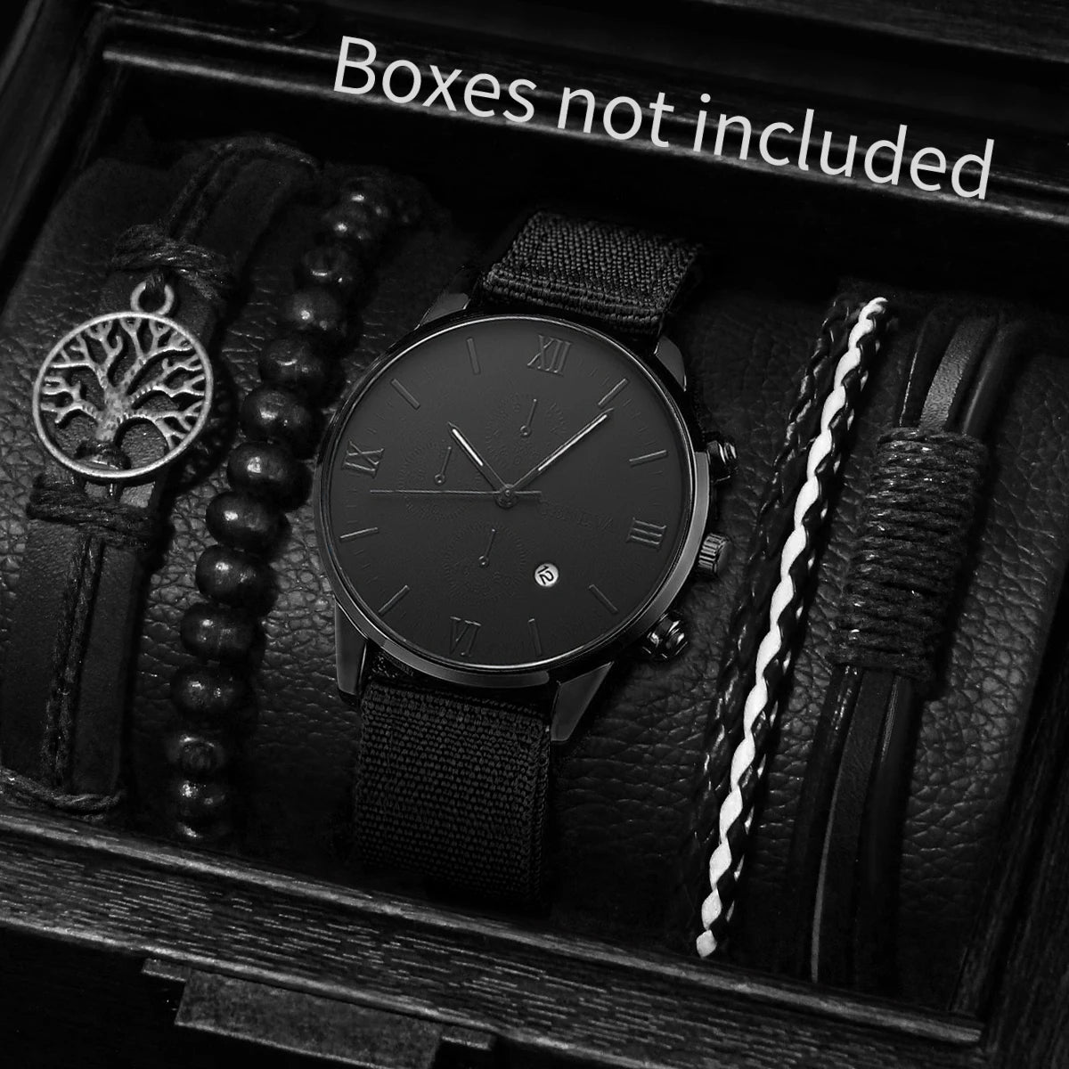4/5PCS Fashion Men Watches Casual Male's Quartz Watch Bracelets Set Relogio Masculino Reloj Hombre(Without Box)